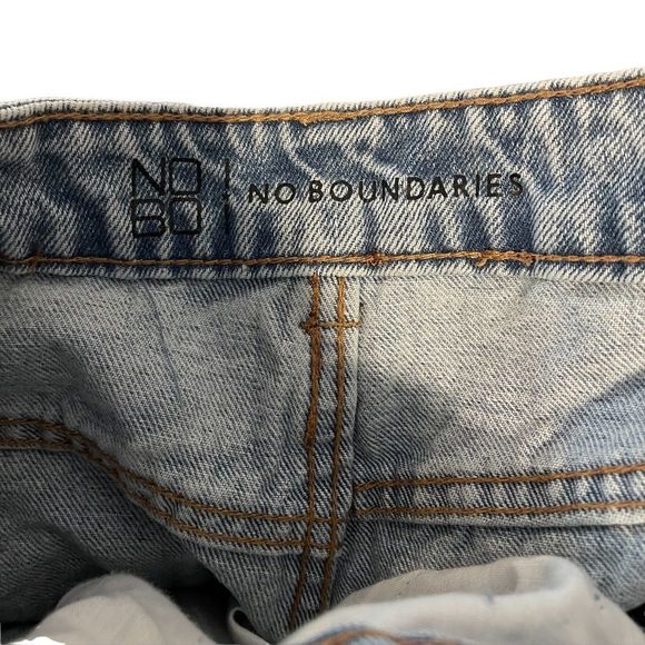 NOBO New Light Wash Super Hi Rise Relaxed Fit 90s Distressed Denim Blue Jeans - Picture 4 of 11